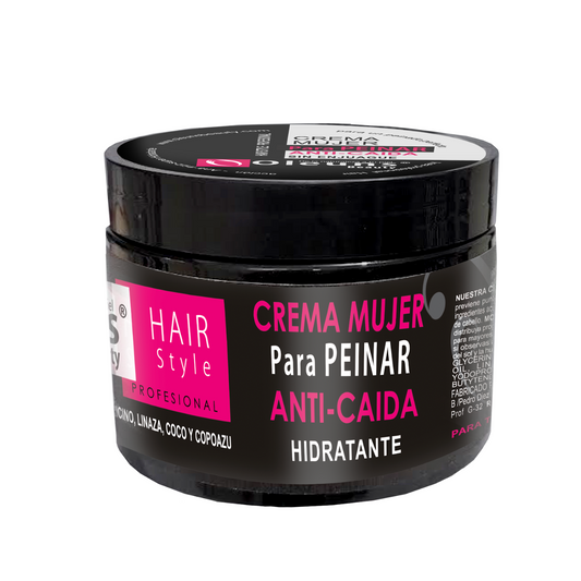 Crema para peinar para mujer anticaída con óleos hidratantes y aceite esencial de romero 400 ml